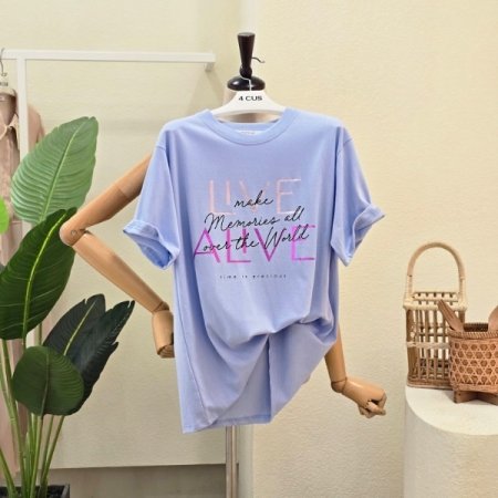 라이브 반팔 라운드 티셔츠