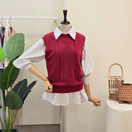 소프트 라운드 니트 베스트