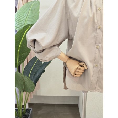 핀턱 7부 라운드 블라우스