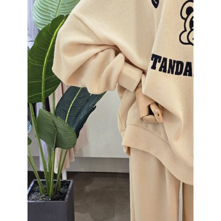 레터링 골지 루즈핏 세트