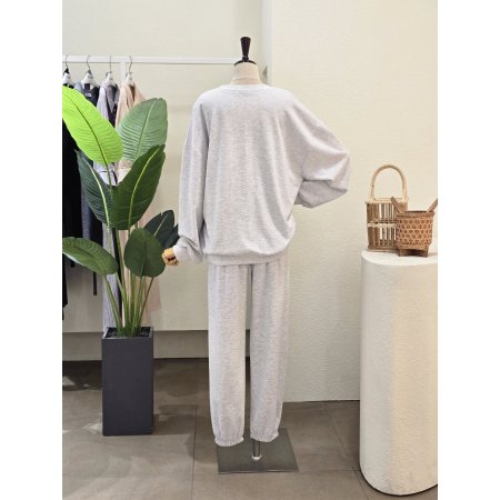 M 레터링 조거 팬츠 세트