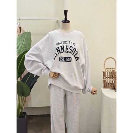 M 레터링 조거 팬츠 세트