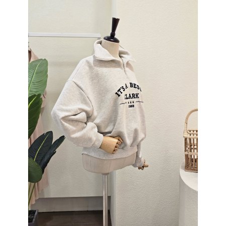 레터링 반집업 맨투맨 티셔츠