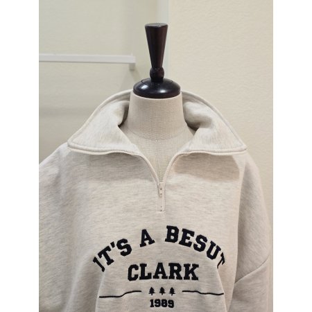 레터링 반집업 맨투맨 티셔츠