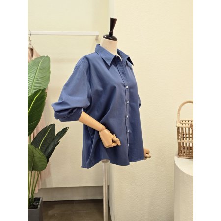 브릭 카라넥 솔리드 셔츠