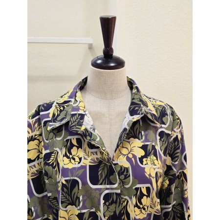 포토 플라워 카라넥 블라우스