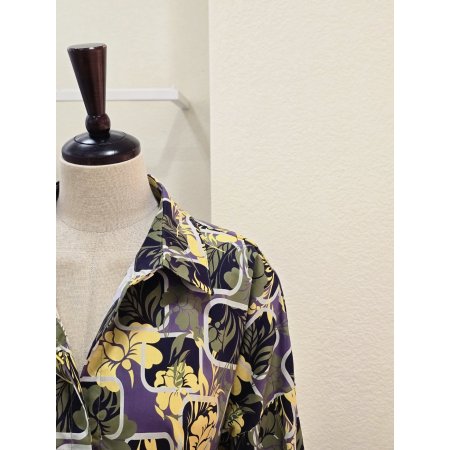 포토 플라워 카라넥 블라우스