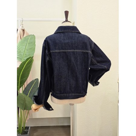 투포켓 카라넥 데님 자켓