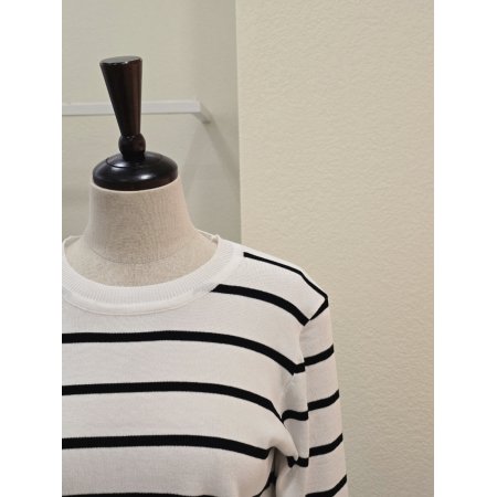 리본 포인트 스트라이프 니트
