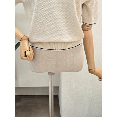 레터링 퍼프 라운드 니트