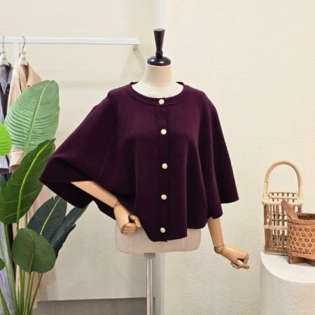 버튼 포인트 케이프 가디건