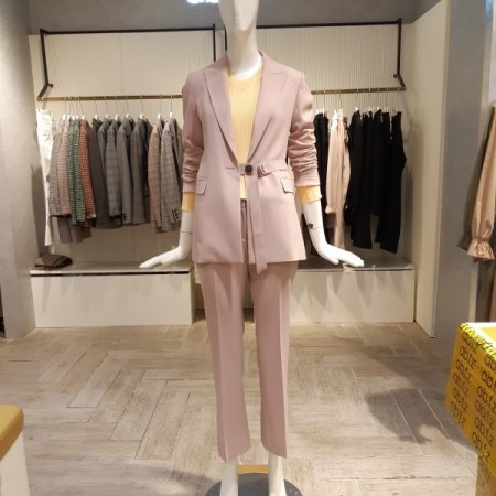 세로패턴벨트라인자켓