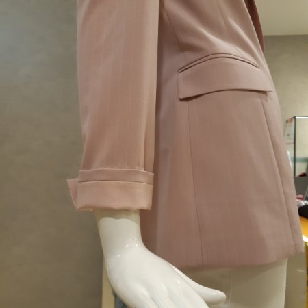 세로패턴벨트라인자켓