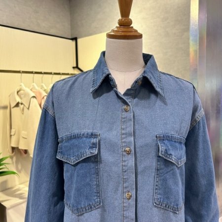 박시 포켓 데님 셔츠