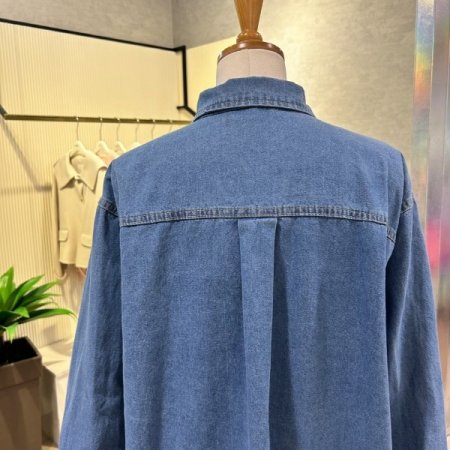 박시 포켓 데님 셔츠