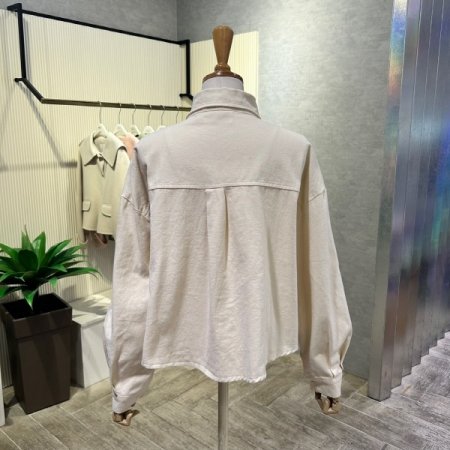 카라 포켓 단추 면 자켓