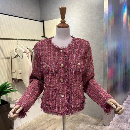 금장 단추 수술단 트위드 자켓