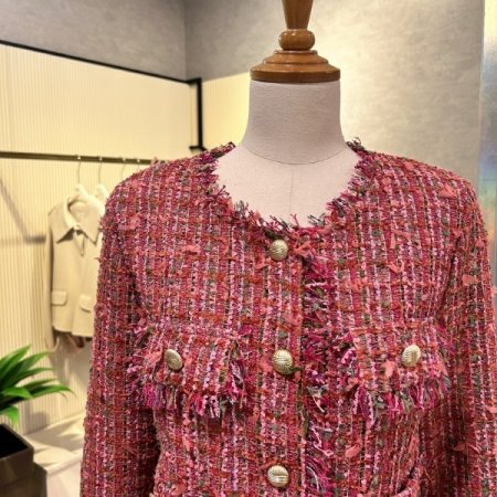 금장 단추 수술단 트위드 자켓