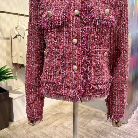 금장 단추 수술단 트위드 자켓