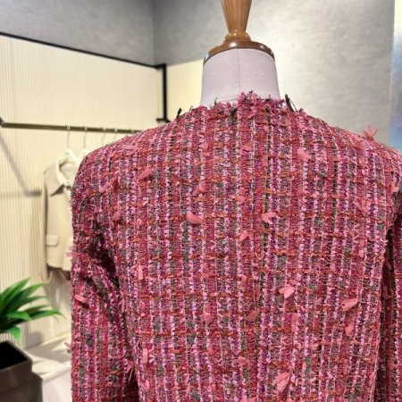 금장 단추 수술단 트위드 자켓