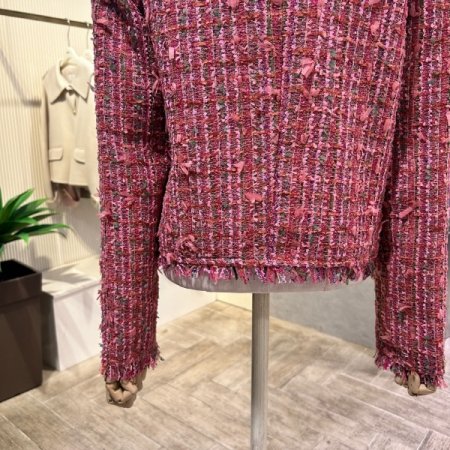 금장 단추 수술단 트위드 자켓