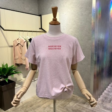 레터링 기모 크롭 티셔츠