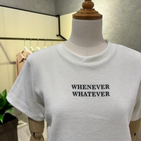 레터링 기모 크롭 티셔츠