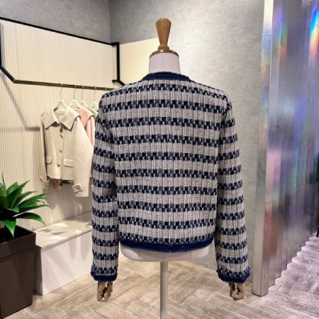 트위드 라인 배색 자켓