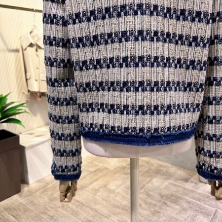 트위드 라인 배색 자켓