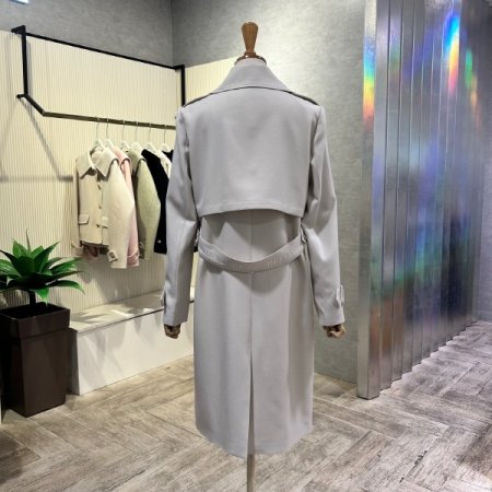 레터링 백 벨트 트렌치 코트