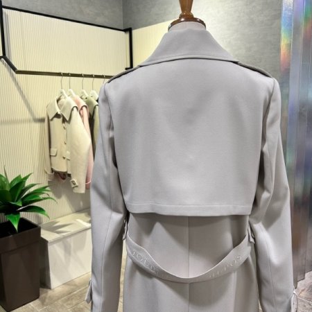 레터링 백 벨트 트렌치 코트