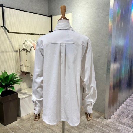 잔골덴 단추 카라 언발 셔츠