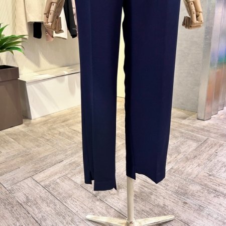 백 밴딩 언발 일자 팬츠