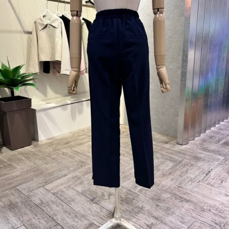 백 밴딩 언발 일자 팬츠