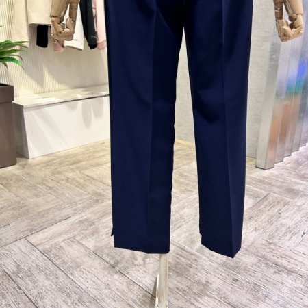 백 밴딩 언발 일자 팬츠