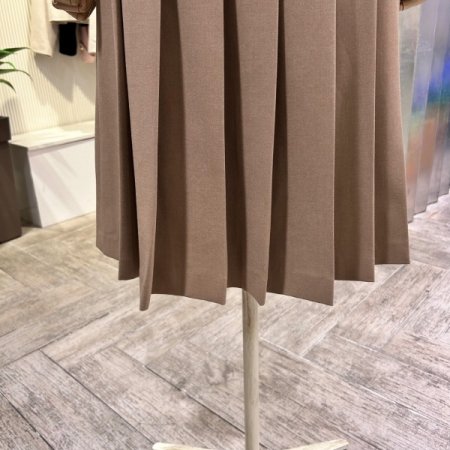 플리츠 벨트 롱 스커트