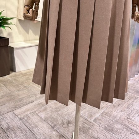 플리츠 벨트 롱 스커트