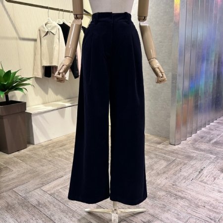 원턱 와이드 잔골덴 팬츠