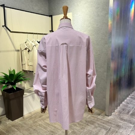 박시 언발 스트라이프 셔츠