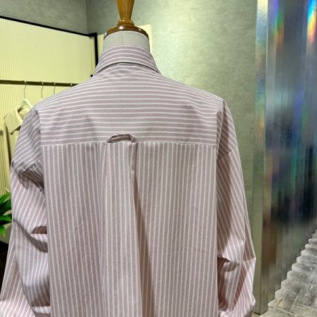 박시 언발 스트라이프 셔츠