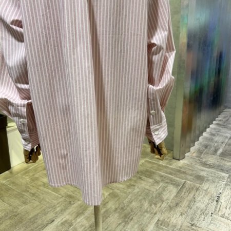 박시 언발 스트라이프 셔츠