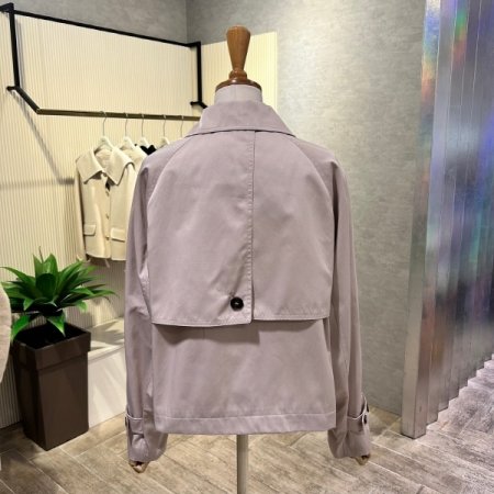 백 단추 숏 트렌치 코트