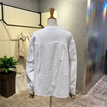 사이드 스트링 배색 언발 티셔츠