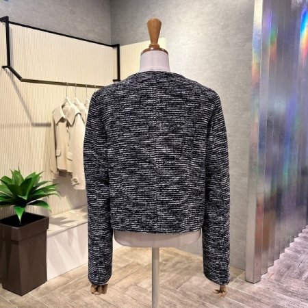 크롭 브이넥 트위드 재킷