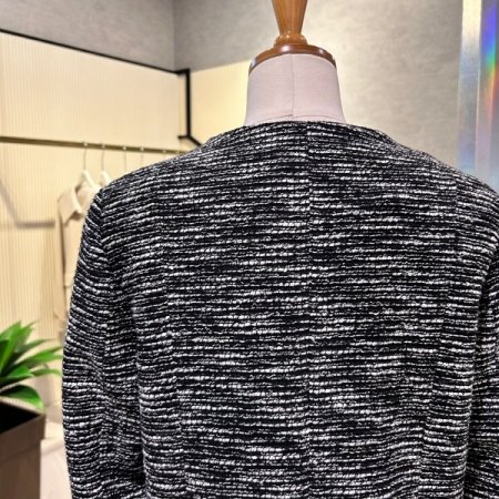 크롭 브이넥 트위드 재킷