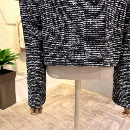 크롭 브이넥 트위드 재킷