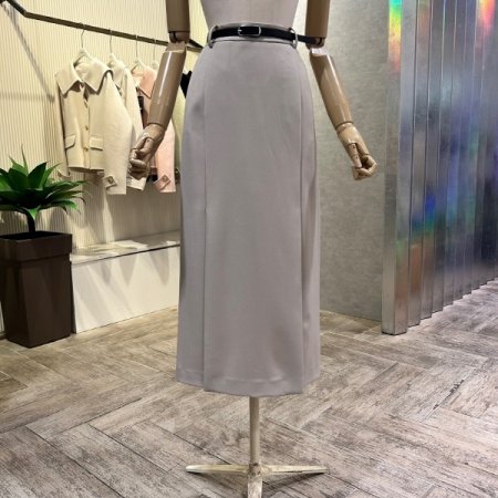 사이드 앞트임 벨트 롱 스커트