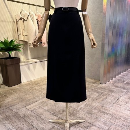 사이드 앞트임 벨트 롱 스커트