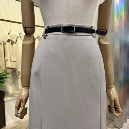 사이드 앞트임 벨트 롱 스커트