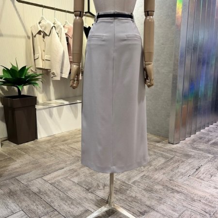 사이드 앞트임 벨트 롱 스커트